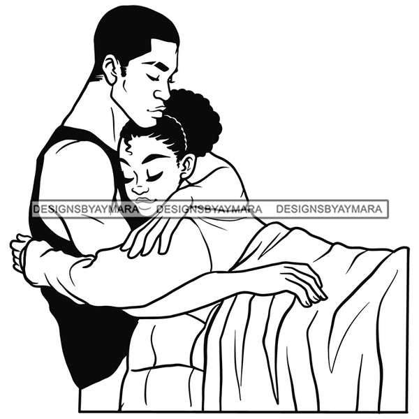 Couple Love Holding Each Other Soulmate Relationship Goals Black Man Afro Woman Melanin Morena Bella Big Afro Puff Kinky Hair Designs For T-Shirt and Other Products SVG PNG JPG Cutting Files For Silhouette Cricut and More!