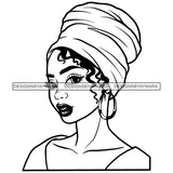 Big Turban Afro Woman Nubian Hoop Earrings Melanin Morena Bella Big Afro Puff Kinky Hair Designs For T-Shirt and Other Products SVG PNG JPG Cutting Files For Silhouette Cricut and More!