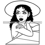 Nubian Woman Tropical Pamela Hat Melanin Morena Bella Big Afro Puff Kinky Hair Designs For T-Shirt and Other Products SVG PNG JPG Cutting Files For Silhouette Cricut and More!