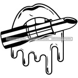 Sexy Lips Dripping Lipstick Lip Gloss Designs For T-Shirt and Other Products SVG PNG JPG Cutting Files For Silhouette Cricut and More!