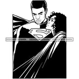 Black Super Hero Man Woman Superman Cartoon Illustration Hero's Fantasy Animation Fairy Black Figure Designs For T-Shirt and Other Products SVG PNG JPG Cutting Files For Silhouette Cricut and More!
