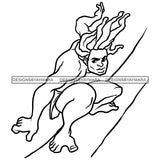 Black Tarzan Dreadlocks Wild Nature Cartoon Illustration Hero's Fantasy Animation Fairy Black Figure Designs For T-Shirt and Other Products SVG PNG JPG Cutting Files For Silhouette Cricut and More!