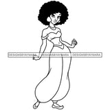 Black Princess Afro Hair Cartoon Illustration Hero's Fantasy Animation Fairy Black Figure Designs For T-Shirt and Other Products SVG PNG JPG Cutting Files For Silhouette Cricut and More!