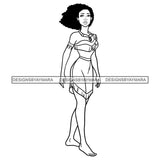 Black Princess Pocahontas Afro Hairstyle Cartoon Illustration Hero's Fantasy Animation Fairy Black Figure Designs For T-Shirt and Other Products SVG PNG JPG Cutting Files For Silhouette Cricut and More!