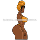BBW Curvy Voluptuous Nubian Thick Afro Woman Turban Melanin Morena Bella Afro Puff Kinky Hair Designs For T-Shirt and Other Products SVG PNG JPG Cutting Files For Silhouette Cricut and More!