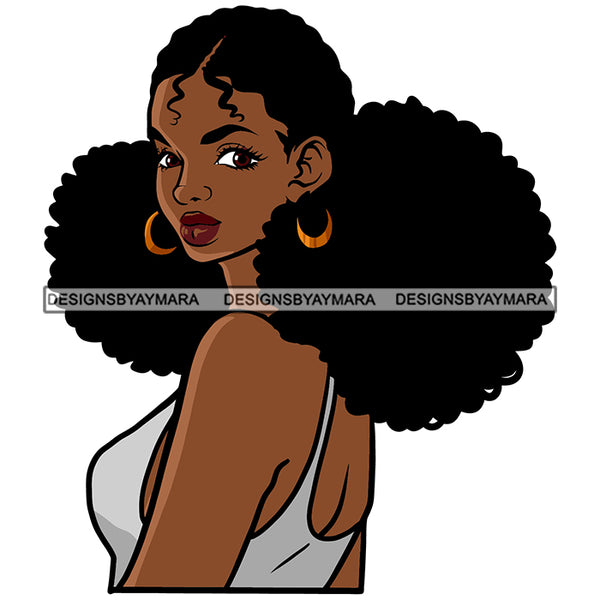 Afro Woman Melanin Morena Bella Big Afro Puff Kinky Hair Designs For T-Shirt and Other Products SVG PNG JPG Cutting Files For Silhouette Cricut and More!