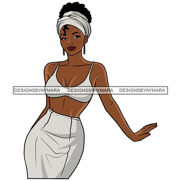 Beautiful Classy Afro Woman Turban Headwrap Sexy Melanin Morena Bella Afro Puff Kinky Hair Designs For T-Shirt and Other Products SVG PNG JPG Cutting Files For Silhouette Cricut and More!