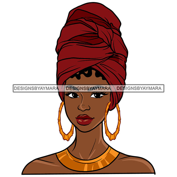 Turban Headwrap Hoop Earrings Afro Woman Melanin Morena Bella Big Afro Puff Kinky Hair Designs For T-Shirt and Other Products SVG PNG JPG Cutting Files For Silhouette Cricut and More!