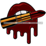Sexy Red Lips Dripping Lipstick Lip Gloss Designs For T-Shirt and Other Products SVG PNG JPG Cutting Files For Silhouette Cricut and More!