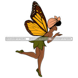Black Fairy Butterfly Girl Wings Blowing Kisses Turban Afro Woman Melanin Morena Bella Big Afro Puff Kinky Hair Designs For T-Shirt and Other Products SVG PNG JPG Cutting Files For Silhouette Cricut and More!