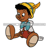 Black Pinocchio Cartoon Illustration Hero's Fantasy Animation Fairy Black Figure Designs For T-Shirt and Other Products SVG PNG JPG Cutting Files For Silhouette Cricut and More!