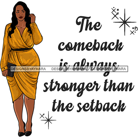 Afro Woman Model Life Quote Thick Sexy Yellow Dress Diva Nubian Black Girl Magic Long Hair SVG JPG PNG Cutting Files For Silhouette Cricut