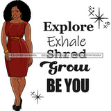 Afro Woman Model Life Quote Thick Sexy Red Dress Diva Nubian Black Girl Magic Afro Hair SVG JPG PNG Cutting Files For Silhouette Cricut
