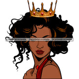 Afro Queen Sexy Black Woman Portrait Nubian Curly Hairstyle SVG Cutting Files For Silhouette Cricut More