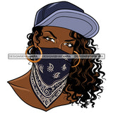 Gangster Black Woman Wearing Ghetto Ski Mask Hat Robber criminal Melanin Nubian Black Girl Magic African American Lady SVG JPG PNG Vector Clipart Cricut Silhouette Cut Cutting