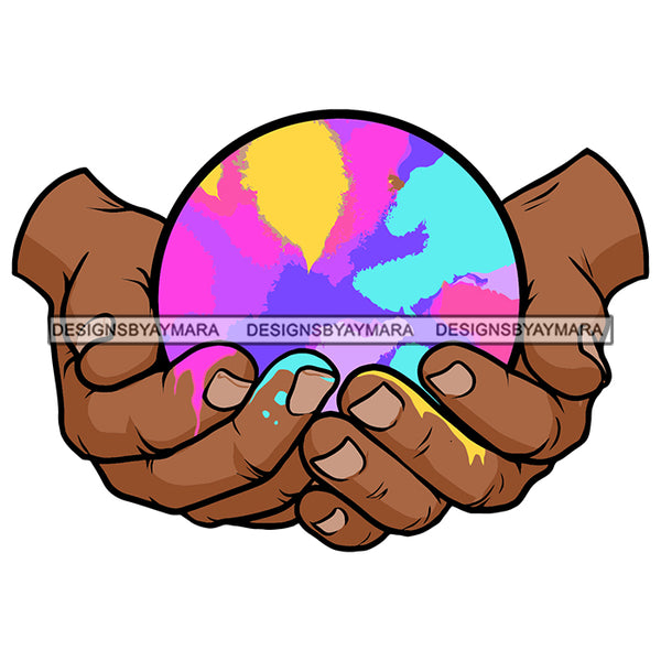 Colorful Water Paint Earth Globe SVG JPG PNG Vector Clipart Cricut Silhouette Cut Cutting