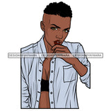 Gay Black Boy Lipstick Homosexual Wearing Black Bra Hairs White Shirt SVG JPG PNG Vector Clipart Cricut Silhouette Cut Cutting