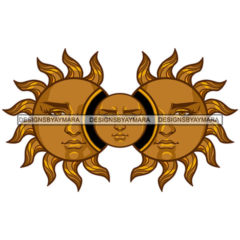 Sun Face Couple True Love With Child Kid Suns Faces Family SVG JPG PNG Vector Clipart Cricut Silhouette Cut Cutting