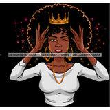 Bundle 5 Afro Queen Hands Holding Crown Power Royalty Proud African American Woman Black Girl Magic Melanin Nubian Ebony JPG PNG Clipart
