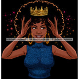 Bundle 5 Afro Queen Hands Holding Crown Power Royalty Proud African American Woman Black Girl Magic Melanin Nubian Ebony JPG PNG Clipart