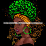 Bundle 5 Afro Woman Messy Bun Puff Brave Flawless Attitude Power Hair Quotes Black Girl Magic Melanin Popping Nubian Queen JPG PNG Clipart