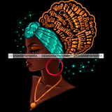 Flawless Wise Power Diva Afro Black Woman  Words Blue Headwrap Red Hoops Earrings  JPG PNG  Clipart Cricut Silhouette Cut Cutting