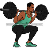 Black Man Lifting Weights JPG PNG  Clipart Cricut Silhouette Cut Cutting