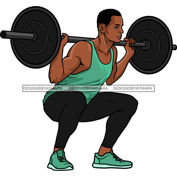 Black Man Lifting Weights JPG PNG  Clipart Cricut Silhouette Cut Cutting