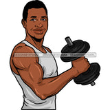 Black Man Lifting  Weights JPG PNG  Clipart Cricut Silhouette Cut Cutting