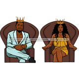 King And Queen Sitting On There Thrones JPG PNG  Clipart Cricut Silhouette Cut Cutting