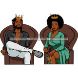 King And Queen Sitting On There Thrones JPG PNG  Clipart Cricut Silhouette Cut Cutting