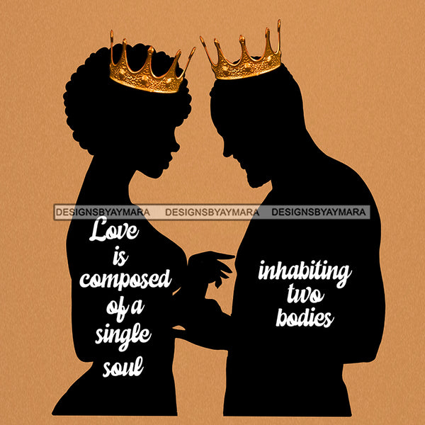 King And Queen Silhouettes Love Is Composed JPG PNG  Clipart Cricut Silhouette Cut Cutting