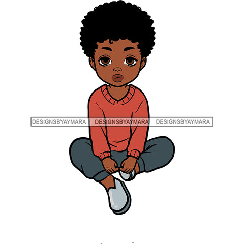 Cute Little Black Boy Big Eyes Afro JPG PNG  Clipart Cricut Silhouette Cut Cutting