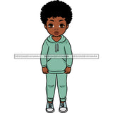 Cute Little Black Boy In Sweat Suit JPG PNG  Clipart Cricut Silhouette Cut Cutting