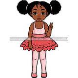 Cute Little Black Girl In Pink Ballet Outfit Tights JPG PNG  Clipart Cricut Silhouette Cut Cutting