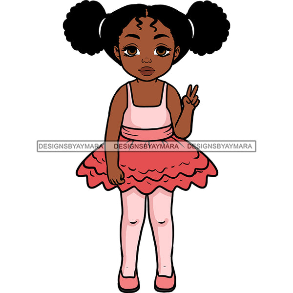 Cute Little Black Girl In Pink Ballet Outfit Tights JPG PNG  Clipart Cricut Silhouette Cut Cutting
