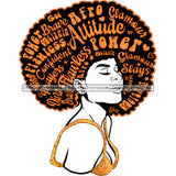 Black Queen In  Gold Glitter With Big Afro Words JPG PNG  Clipart Cricut Silhouette Cut Cutting