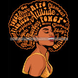 Black Queen In  Gold Glitter With Big Afro Words  JPG PNG  Clipart Cricut Silhouette Cut Cutting