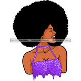 Black Queen In  Purple Glitter With Big Afro   JPG PNG  Clipart Cricut Silhouette Cut Cutting
