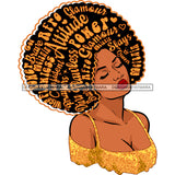 Black Queen In Gold Glitter With Big Afro Words Head Back JPG PNG  Clipart Cricut Silhouette Cut Cutting