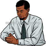 Black Man Prayer In Shirt And Tie JPG PNG  Clipart Cricut Silhouette Cut Cutting