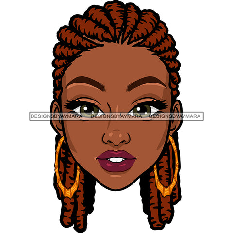 Black Woman Head Only Head Dreads Locs Big Brown Eyes Good Hoops  Clipart Graphic  Skillz JPG PNG  Clipart Cricut Silhouette Cut Cutting