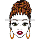 Black Woman Head Only Head Dreads Locs Big Green Eyes Gold Hoops Transparent  Clipart Graphic  Skillz JPG PNG  Clipart Cricut Silhouette Cut Cutting