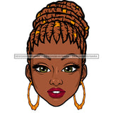 Black Woman Head Only Head Dreads Locs In Bun Big Green Eyes Gold Hoops Clipart Graphic  Skillz JPG PNG  Clipart Cricut Silhouette Cut Cutting