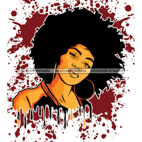Black Queen With Natural Hair Splash Dripping JPG PNG  Clipart Cricut Silhouette Cut Cutting