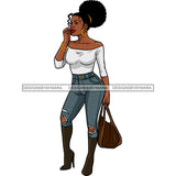 Black Queen In Jeans And Boots JPG PNG  Clipart Cricut Silhouette Cut Cutting