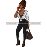 Black Queen In Black Pants With Locs JPG PNG  Clipart Cricut Silhouette Cut Cutting