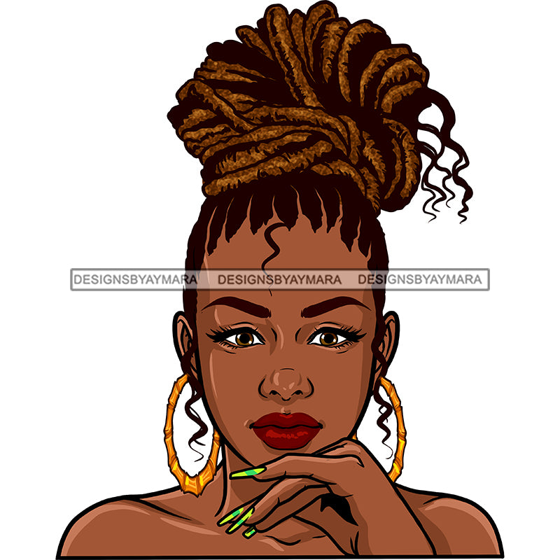 Beautiful Black Queen Head And Shoulders With Locs JPG PNG Clipart Cri ...