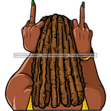 Woman Giving The Finger With Color Locs Sister Locs JPG PNG  Clipart Cricut Silhouette Cut Cutting