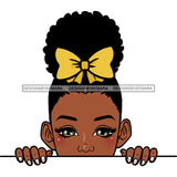 Peek A Boo Child Girl With Yellow Bow JPG PNG  Clipart Cricut Silhouette Cut Cutting